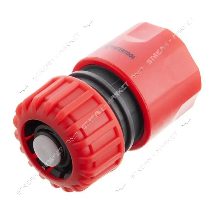 Коннектор Intertool GE-1021 3/4" с аквастопом для шланга 3/4"                                       
