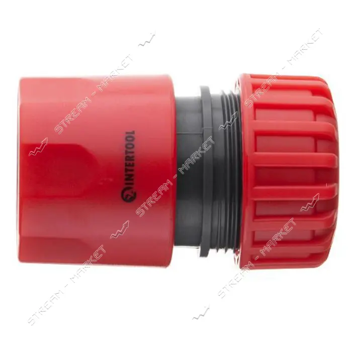 Коннектор Intertool GE-1021 3/4" с аквастопом для шланга 3/4"                                       