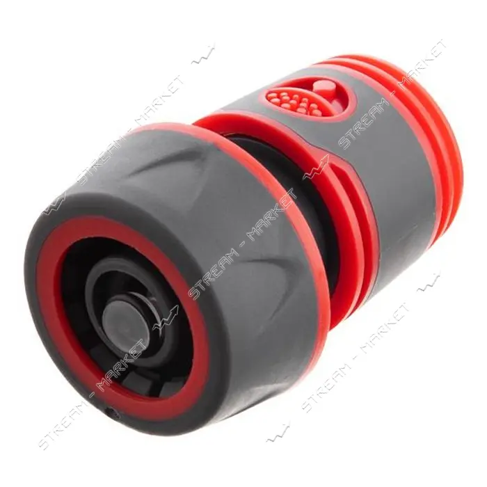 Коннектор Intertool GE-1120 прорезиненный 1/2" с аквастопом для шланга 3/4"                         