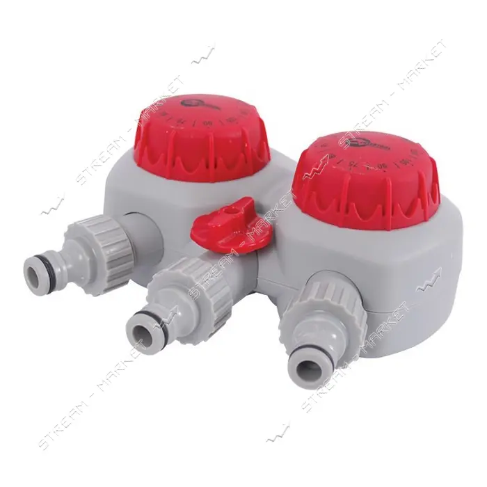 Таймер подачи воды Intertool GE-2012 для полива 2-х канальный автоматический с фильтром и 3 адаптера