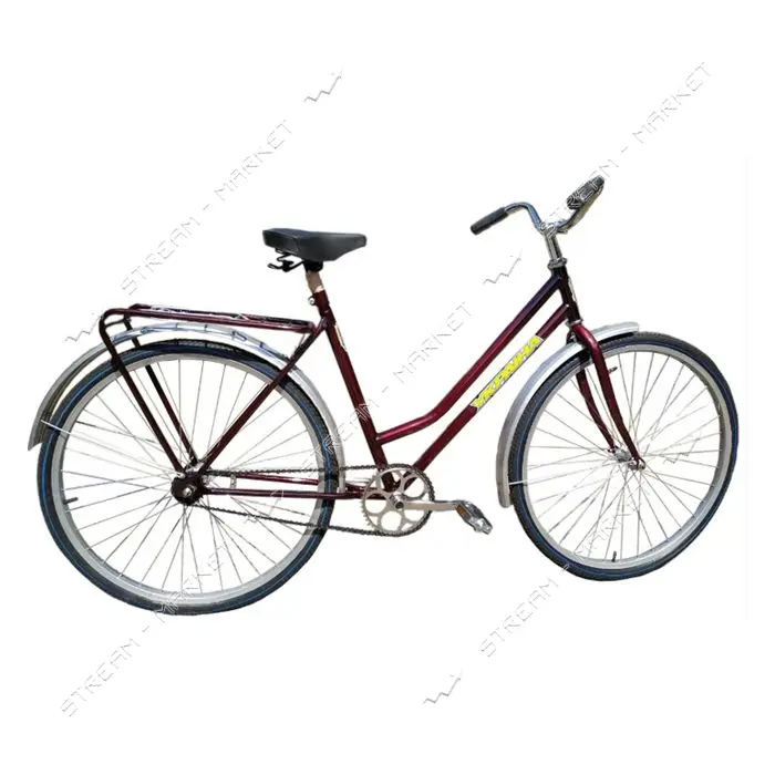Велосипед Украина ХВЗ женский стальная рама 21" колесо 28" бордовый                                 