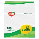 Салфетки сервировочные Ecolo однослойные 24x24см белые 100шт