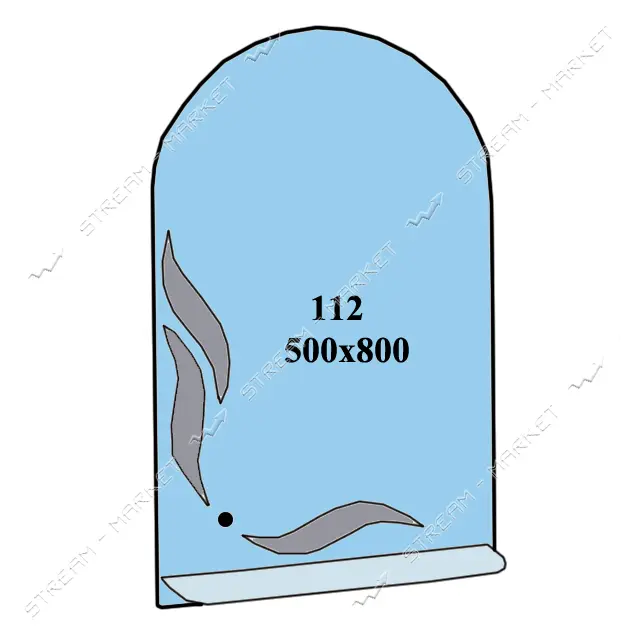 Зеркало 500x800мм 1 полка зеркало 112