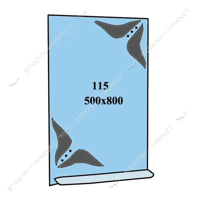 Зеркало 500x800мм 1 полка зеркало 115                                                               