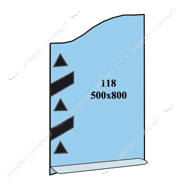 Зеркало 500x800мм 1 полка зеркало 118