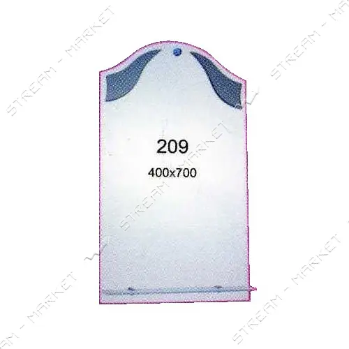 Зеркало 400x700мм 1 полка зеркало 209