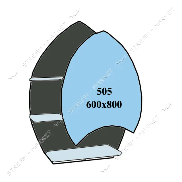 Зеркало 600x800 3 полки 505                                                                         