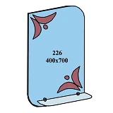 Зеркало 400x700мм 1 полка зеркало 226