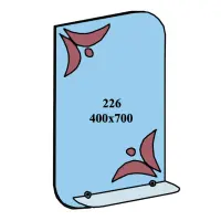 Зеркало 400x700мм 1 полка зеркало 226                                                               
