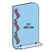 Зеркало 400x700мм 1 полка зеркало 227                                                               