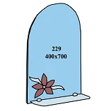 Зеркало 400x700мм 1 полка зеркало 229