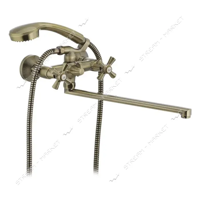 Смеситель для ванной Mixxus Premium Retro Bronze 140 длинный кранбукса 1/2"                         