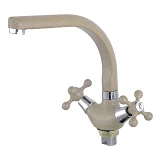 Смеситель для кухни MIXXUS COLOR 273 Beige Light Г-образный гусак на гайке с кранбуксой 1/2"