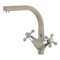Смеситель для кухни MIXXUS COLOR 273 Beige Light Г-образный гусак на гайке с кранбуксой 1/2"        