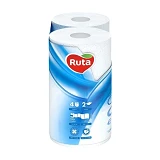 Туалетная бумага Ruta Classic белая 170 отрывов 2 слоя 4 рулона