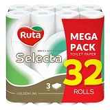 Туалетная бумага Ruta Selecta 3 слоя 32 рулона белая