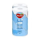 Туалетная бумага Ruta Pure White белая 150 отрывов 3 слоя 4 рулона                                  