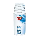 Туалетная бумага Ruta Pure White белая 150 отрывов 3 слоя 8 рулонов                                 