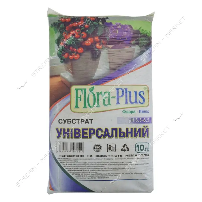 Торфосмесь грунт Flora Plus Универсальная 10л для рассады комнатных и садовых растений