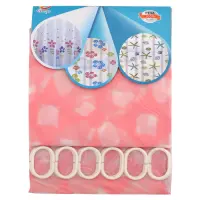 Штора для ванны Shower розовая силикон тонкий 180х180см                                             