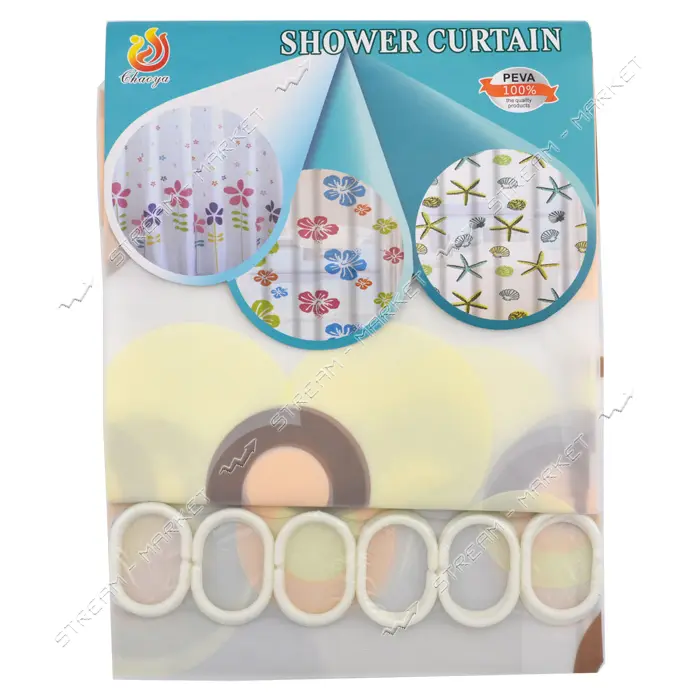 Штора для ванны Shower абстракция силикон тонкий 180х180см