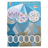 Штора для ванны Shower голубая силикон тонкий 180х180см