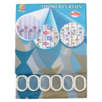 Штора для ванны Shower голубая силикон тонкий 180х180см                                             