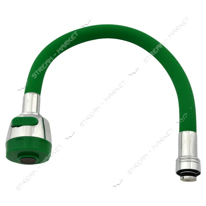 Излив для смесителя гибкий с рассекателем зеленый Zerix