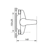 Смеситель для душевой кабины Zerix-LOP-B с ручкой WKB-048                                           