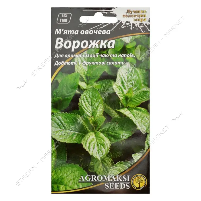Семена мяты овощной Агромакси Ворожея евро пакет 0.05г