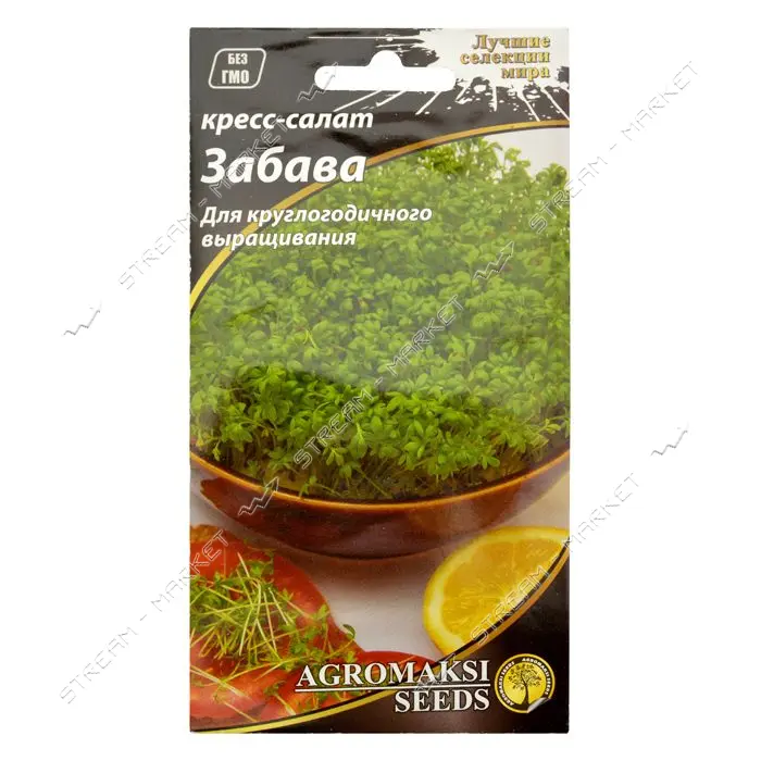 Семена салата-кресс Агромакси Забава евро пакет 2г                                                  