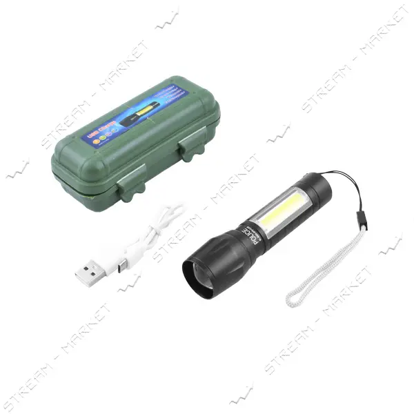 Фонарь Police 511/513 8424-XPE плюс COB встроенный аккумулятор ЗУ mirco USB BOX