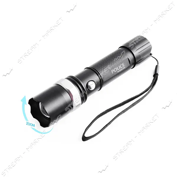 Фонарь Police T8626S-XPE 1х18650/3хААА З/У 220V/12V zoom Box