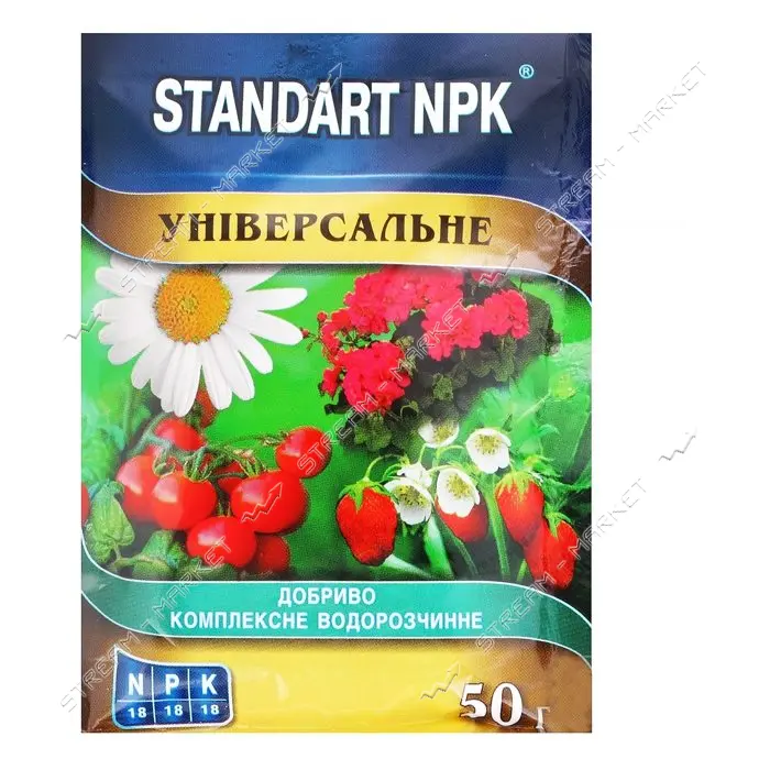 Удобрение водорастворимое универсальное Standart NPK 50г                                            