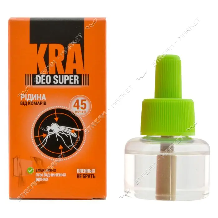 Жидкость от комаров KRA DEO SUPER для электрофумигатора 40 ночей                                    