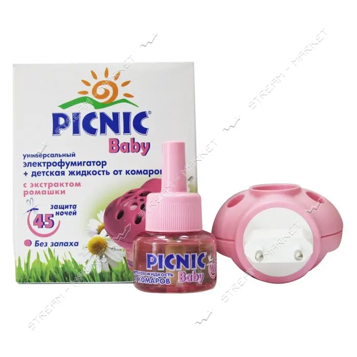 Набор жидкость плюс электрофумигатор от комаров Picnic Baby 45 ночей
