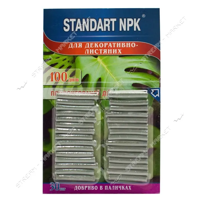 Удобрение для декоративно лиственных в палочках Standart NPK палочек 30шт на блистере               
