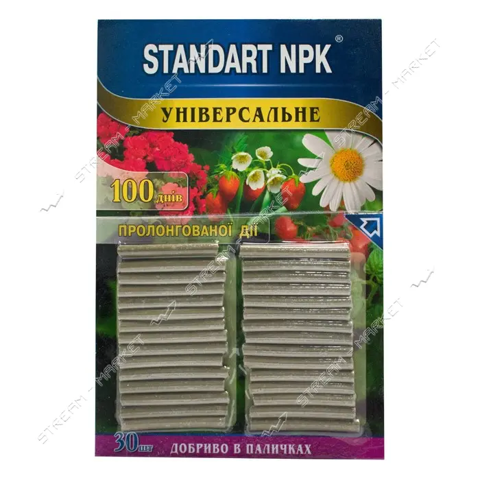 Удобрение универсальное в палочках Standart NPK 30шт на блистере
