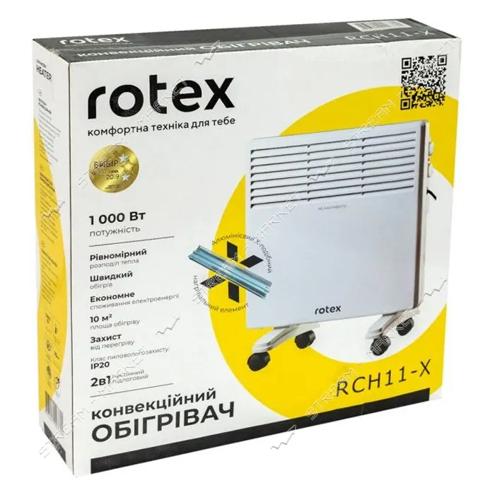 Электроконвектор Rotex RCH11-X 1кВт/220 напольно-настенный                                          