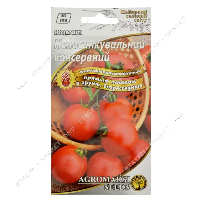 Семена томата безрассадного Агромакси Непасынкующийся консервный круглый 0.4г                       