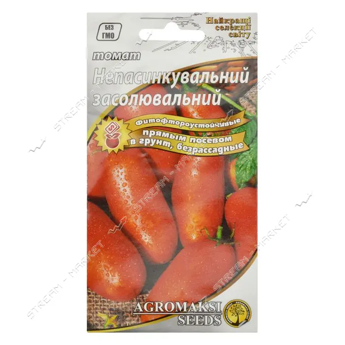 Семена томата безрассадного Агромакси Непасынкующийся засолочный сливка 0.4г