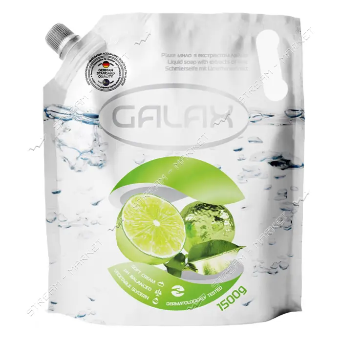 Жидкое мыло с экстрактом Лайма Galax дойпак 1500мл