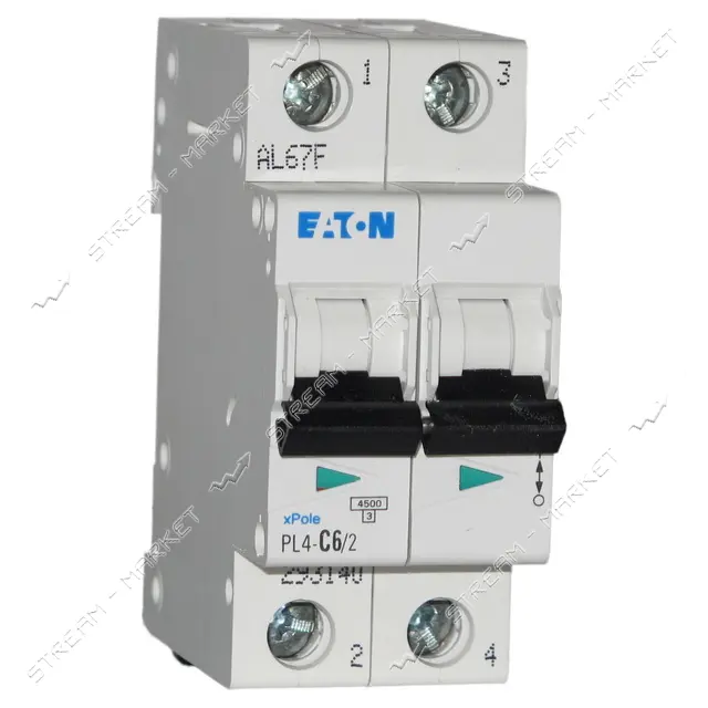 Автоматический выключатель двухполюсный Moeller Eaton HL 4-C06/2                                    