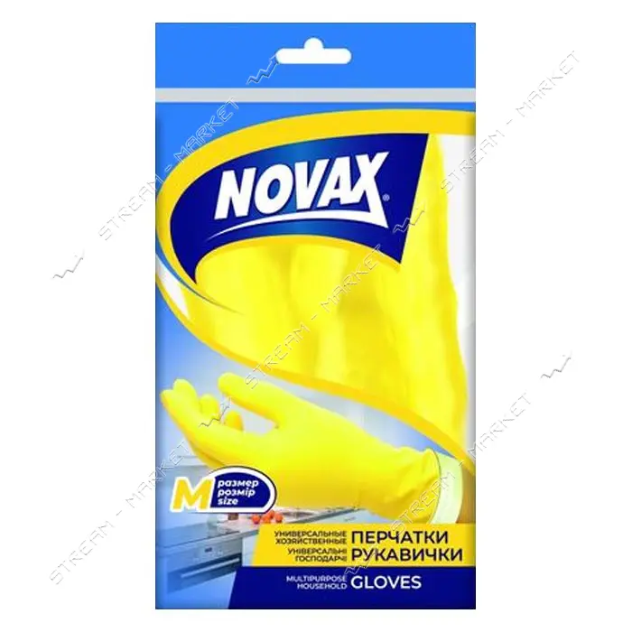 Перчатки резиновые упрочненные Novax M 1пара                                                        