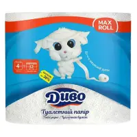 Туалетная бумага Диво MaxRoll 2 слоя 4 рулона белая                                                 