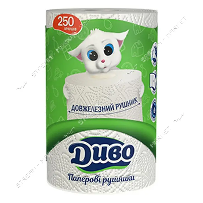 Бумажные полотенца Диво 2 слоя 1 рулон                                                              