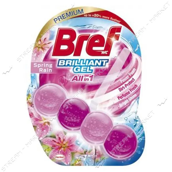 Подвесной туалетный блок Bref Блестящий гель Весенний дождь 42г