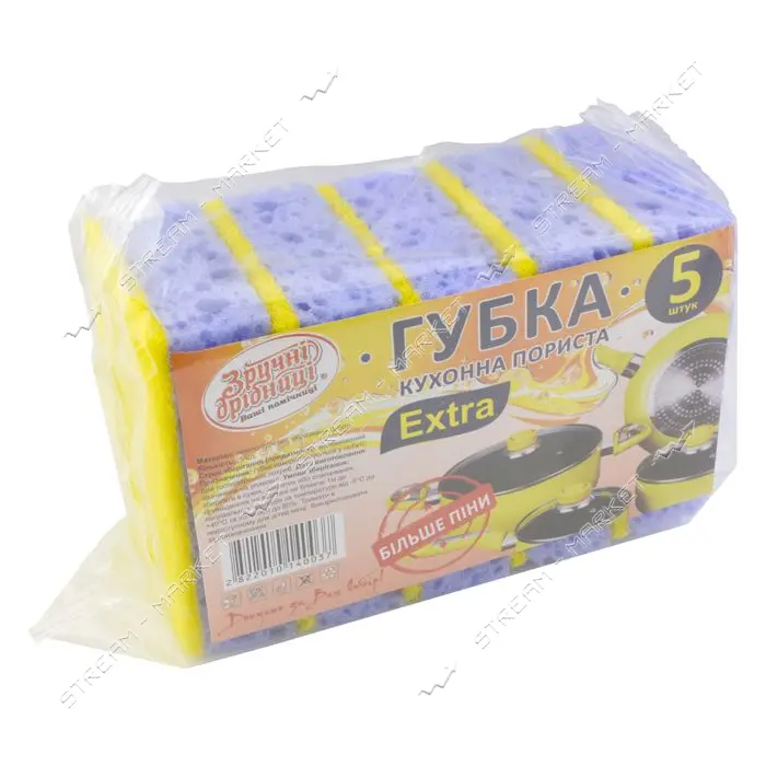 Губка кухонная Зручні Дрібниці пористая Extra 5шт                                                   
