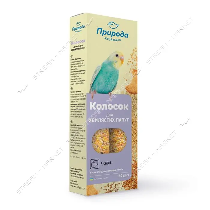 Колосок для попугая бисквит Природа 140г