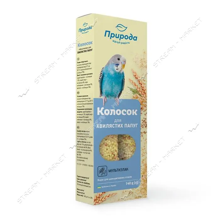 Колосок для попугая мультизлак Природа 140г